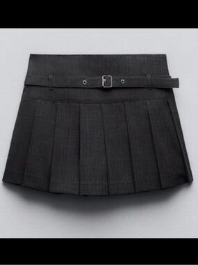 Zara Pleated Mini Skirt with Belt